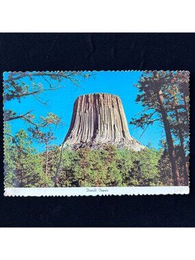 Vintage Postcard 1974 Devils Tower Wyoming Cody Travel Gold Mine Frontier Town